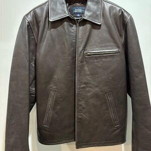 Men's Leather Jacket Vintage-Cherokee Size Medium.  Mint Condition Brown Y2K